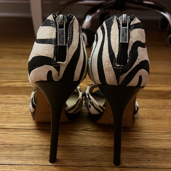 Women’s limited addition zebra print Jimmy Choo high heel sandals - Picture 4 of 7